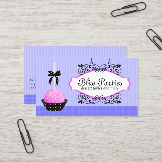Cake Poppen Desserts Baker Visitekaartje (Voorkant / Achterkant in situ)