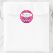 Cake Poppen Desserts Fuchsia Box Seals Ronde Sticker (Tas)