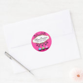 Cake Poppen Desserts Fuchsia Box Seals Ronde Sticker (Envelop)