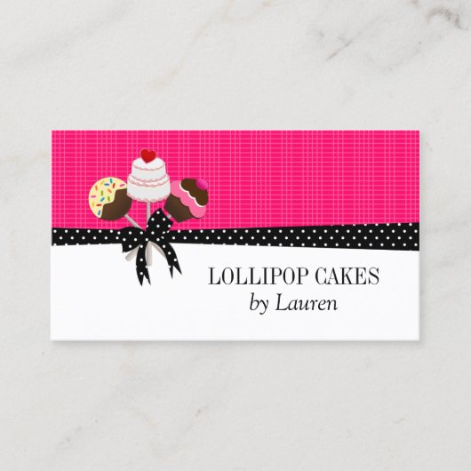 Cake Poppen Fuchsia Visitekaartje (Voorkant)