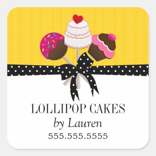 Cake Poppen Gele Stickers (Voorkant)