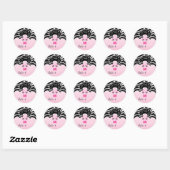 Cake Poppen Sticker Prijs Label Sale Zebra Roze Zw (Vel)