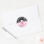 Cake Poppen Sticker Prijs Label Sale Zebra Roze Zw (Envelop)