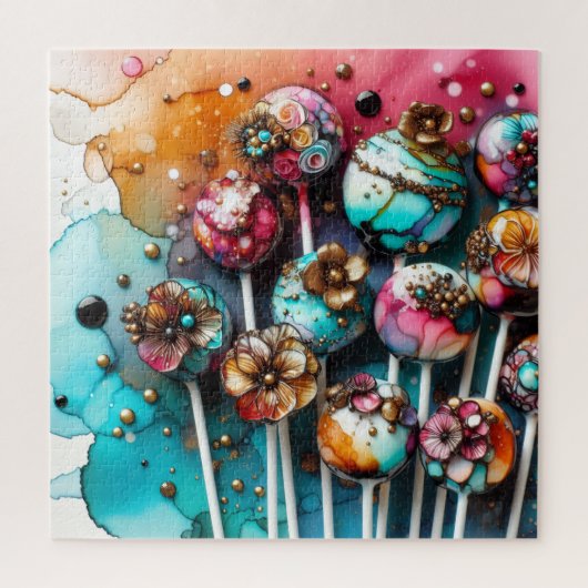 Cake Pops Alcohol Ink Legpuzzel (Verticaal)