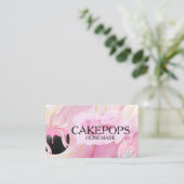 Cake Pops Baker Bakery Treats Pink Visitekaartje (Staand voorkant)