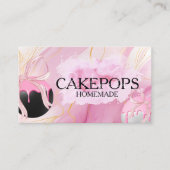 Cake Pops Baker Bakery Treats Pink Visitekaartje (Voorkant)