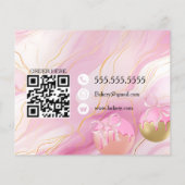 Cake Pops Bakker Bakkerij Traktaties Roze Flyer (Achterkant)