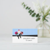 Cake Pops Blauw Visitekaartje (Staand voorkant)