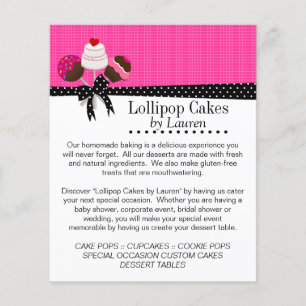 Cake Pops Heet Roze met Fotokaders Flyer