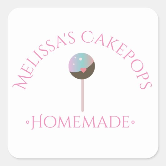 Cake Pops Logo Stickers Thuis Bakkerij Bedrijf (Voorkant)