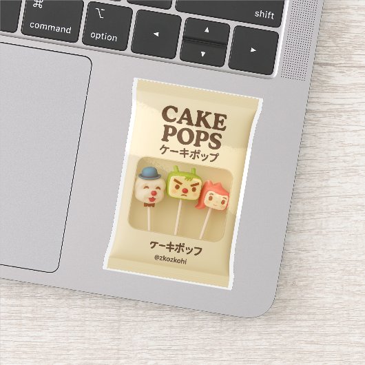 Cake Pops Trio: Cute Character Lollipop Party Sticker (Detail)