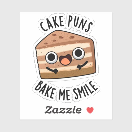 Cake Puns Bake Me Glimlach Grappig eten Pun Sticker (Vel)
