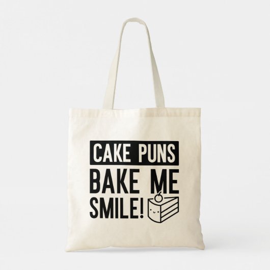 Cake Puns Bake me Smile Tote Bag (Achterkant)