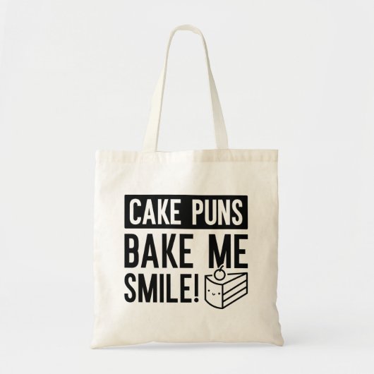 Cake Puns Bake me Smile Tote Bag (Voorkant)