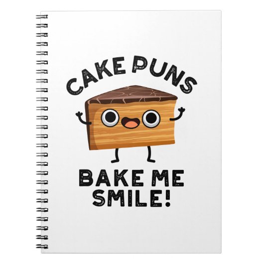 Cake Puns Maken Me Smilen Funny Bakken Grap Notitieboek (Voorkant)