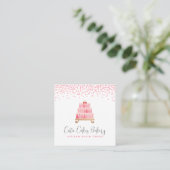 Cake QR Code Blush Pink Sprinkles Pastry Chef Chic Vierkante Visitekaartje (Staand voorkant)