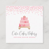 Cake QR Code Blush Pink Sprinkles Pastry Chef Chic Vierkante Visitekaartje (Voorkant)