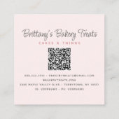 Cake QR Code Blush Roze Glitter Drips Gebak Chef Vierkante Visitekaartje (Achterkant)