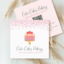 Cake QR Code Roze Ombre Sprinkles Pastry Chef Chic