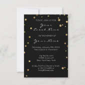 Cake Roos Gold Birthday Black Confetti Glitter Kaart (Achterkant)