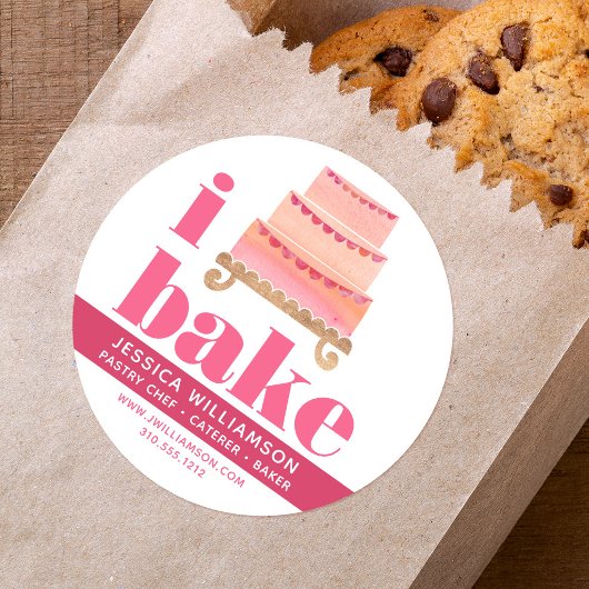 Cake Roze Sinaasappel Goud Gebak Chef Bake Bold Ty Ronde Sticker