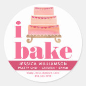 Cake Roze Sinaasappel Goud Gebak Chef Bake Bold Ty Ronde Sticker (Voorkant)