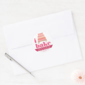 Cake Roze Sinaasappel Goud Gebak Chef Bake Bold Ty Ronde Sticker (Envelop)