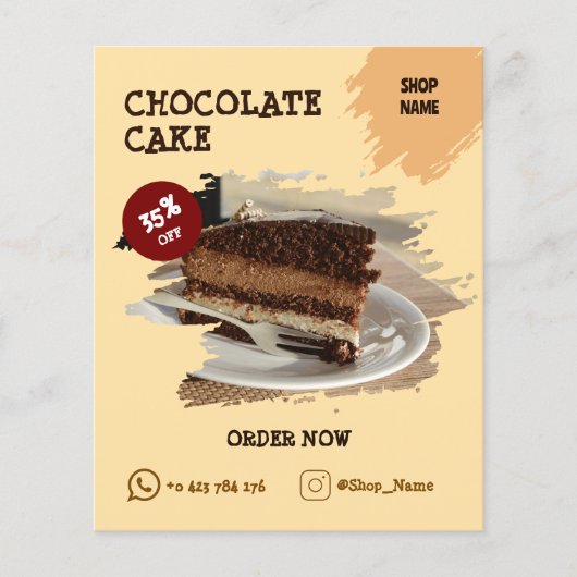 Cake shop Aangepaste bewerkbare flyer (Voorkant)