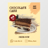 Cake Shop Aangepaste bewerkbare vensterklemming Raamsticker (Vel)