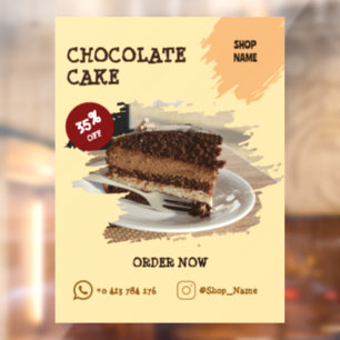 Cake Shop Aangepaste bewerkbare vensterklemming Raamsticker