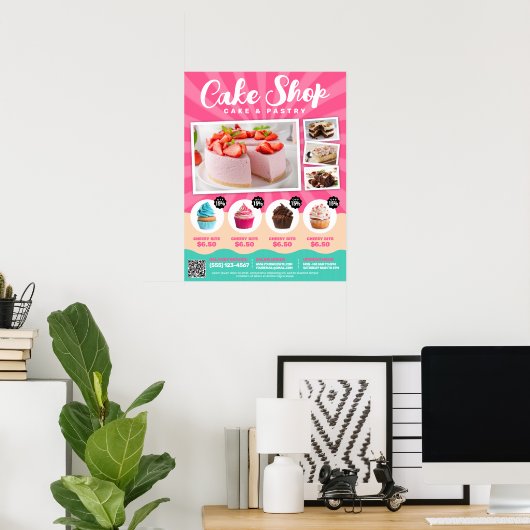 Cake Shop, Bakkerij, Snoepgoed - Poster (Thuiskantoor)