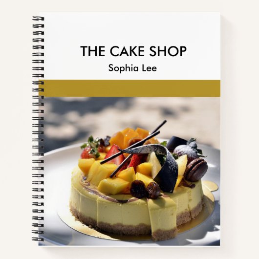 Cake shop: bruin en wit notitieboek (Voorkant)