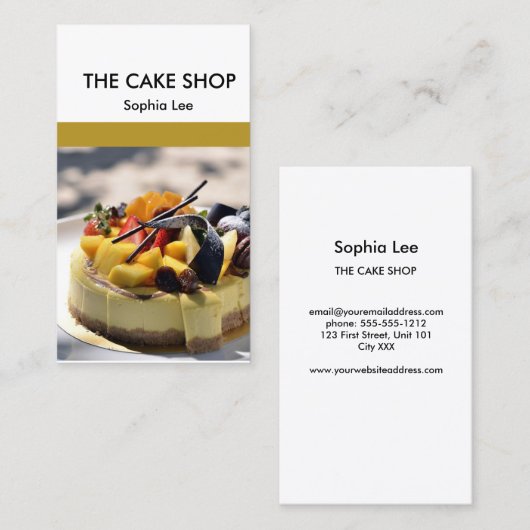 Cake shop: bruin en wit visitekaartje (Voorkant / Achterkant)