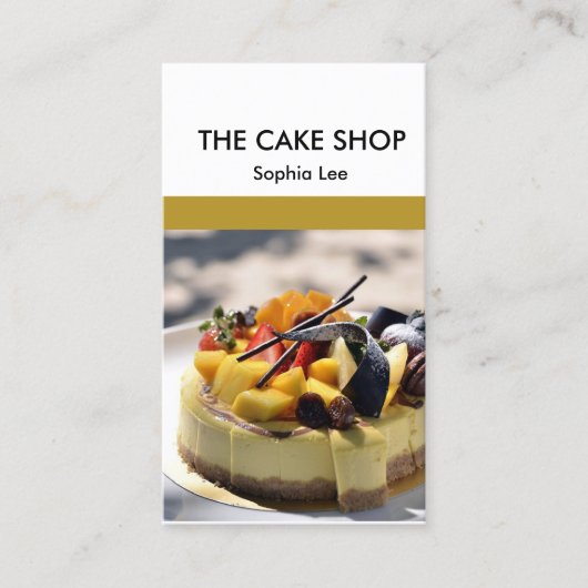 Cake shop: bruin en wit visitekaartje (Voorkant)