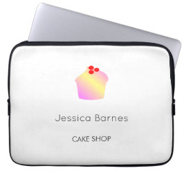 Cake shop cupcake silhouet white laptop sleeve