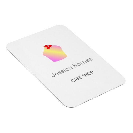 Cake shop cupcake silhouet white magneet (Rechterzijde)