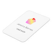Cake shop cupcake silhouet white magneet (Linkerzijde)