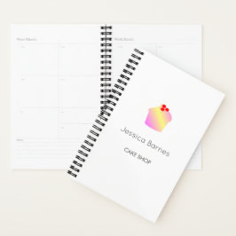 Cake shop cupcake silhouet white planner