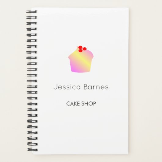 Cake shop cupcake silhouet white planner (Voorkant)