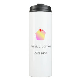 Cake shop cupcake silhouet white thermosbeker