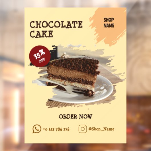 Cake Shop Custom Window Cling Raamsticker (Vel 2)