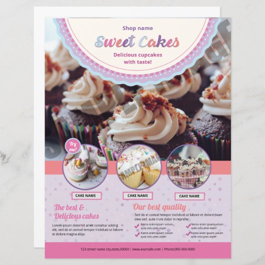 Cake Shop Flyer Sjabloon (Voorkant / Achterkant)