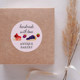 Cake Shop Handgemaakt met Liefde Ronde Sticker