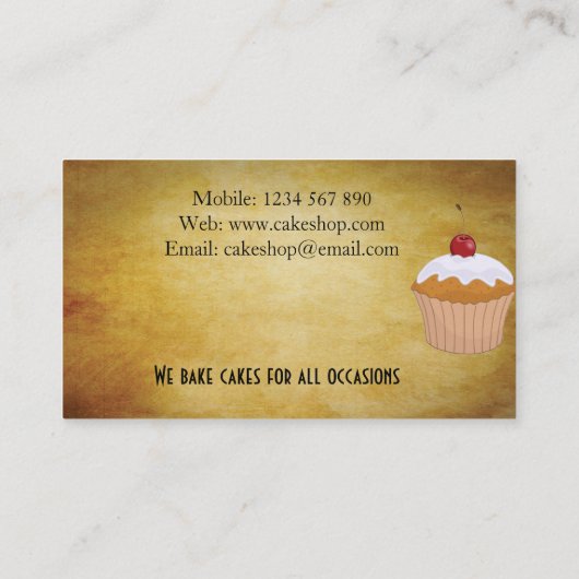 Cake Shop Visitekaartje (Achterkant)