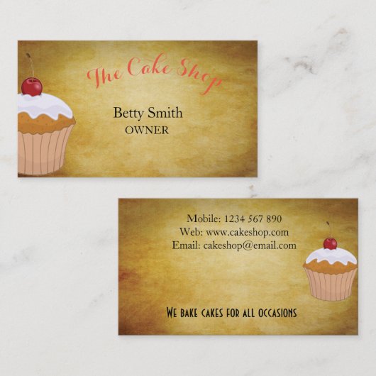 Cake Shop Visitekaartje (Voorkant / Achterkant)