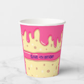 Cake slice cartoon lief kids verjaardagsfeestje papieren bekers (Achterkant)