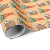 Cake Slice Oranje Wortel Bunch Bakken Koken Voedse Cadeaupapier (Rol Hoek)