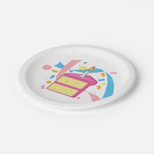 Cake Slice Papieren Bordje (Gekanteld)