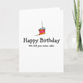 Cake slice verjaardagskaart kaart (Voorkant)