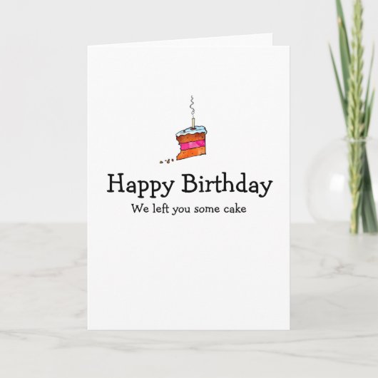 Cake slice verjaardagskaart kaart (Voorkant)